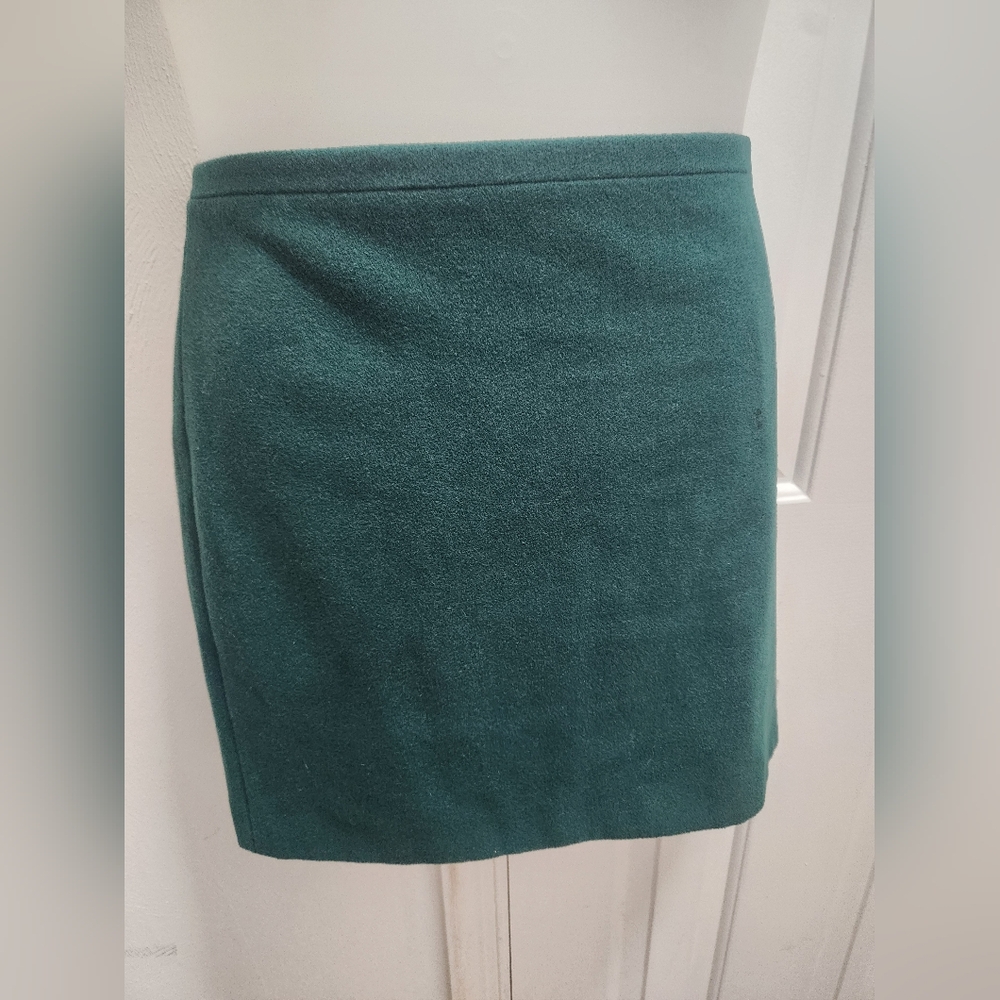 Madewell Dark Green Wool Blend Skirt Size 12